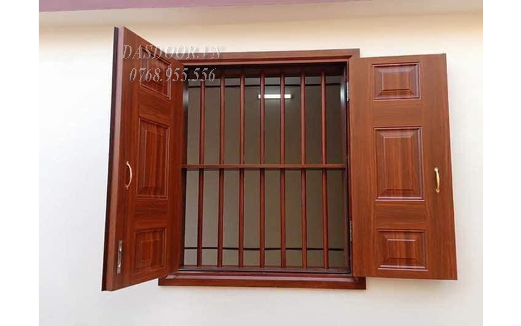 Cửa Sổ Thép Vân Gỗ Hai Cánh A.CS2.1