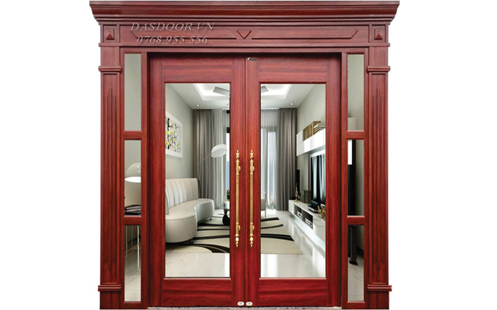 Cửa Thép Vân Gỗ Hai Cánh Kết Hợp ATL22-VK