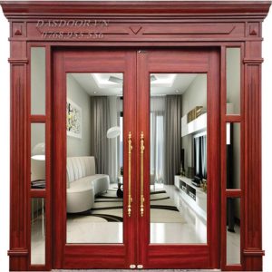 Cửa Thép Vân Gỗ Cửa Đi Hai Cánh Kết Hợp ATL22-VK