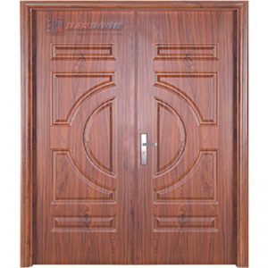 Cửa Thép Vân Gỗ Hai Cánh Cân