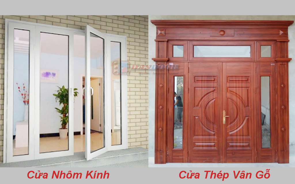 So Sánh Ưu Nhược Điểm Của Cửa Thép Vân Gỗ Và Cửa Nhôm Kính