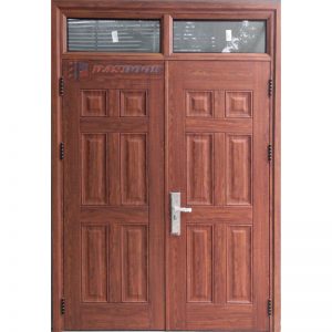 Cửa Thép Vân Gỗ Hai Cánh Cân A22-K