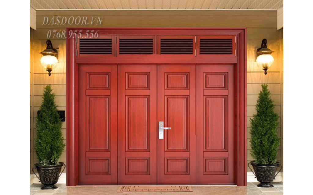 Giá Cửa Thép Vân Gỗ 4 Cánh