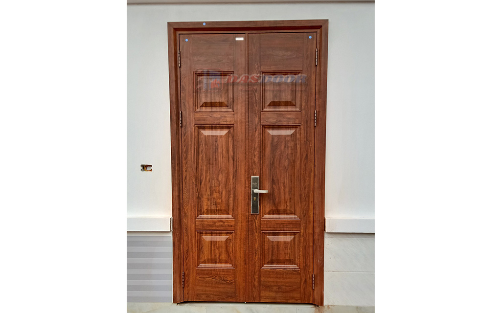 Cửa Thép Vân Gỗ 2 Cánh Cân