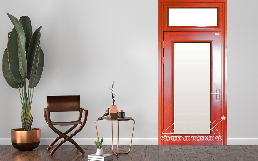 Mẫu Cửa Thép Vân Gỗ 1 Cánh A1K