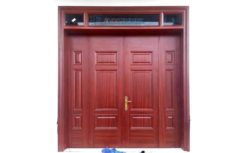 Mẫu Cửa Thép Vân Gỗ 4 Cánh Đẹp Nhất