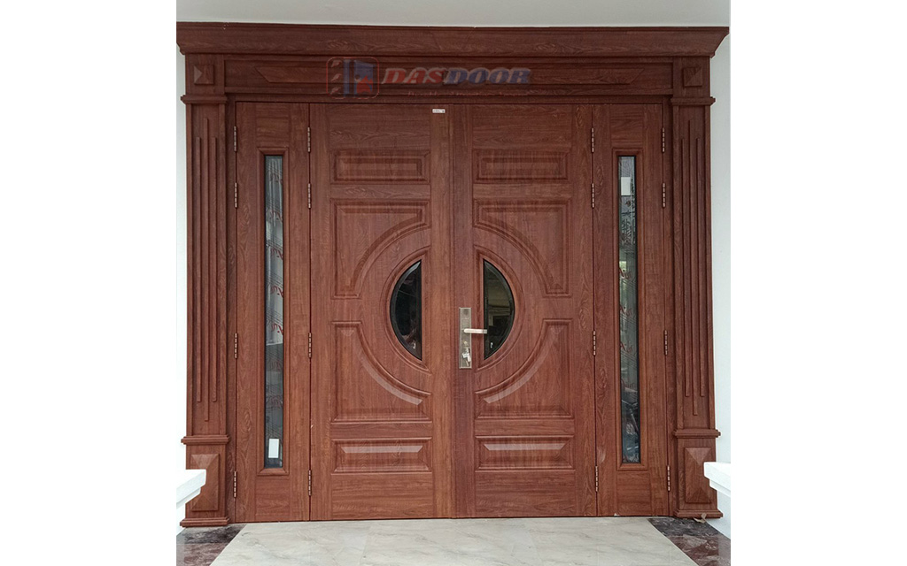 Mẫu Cửa Thép Vân Gỗ 4 Cánh Đẹp Nhất