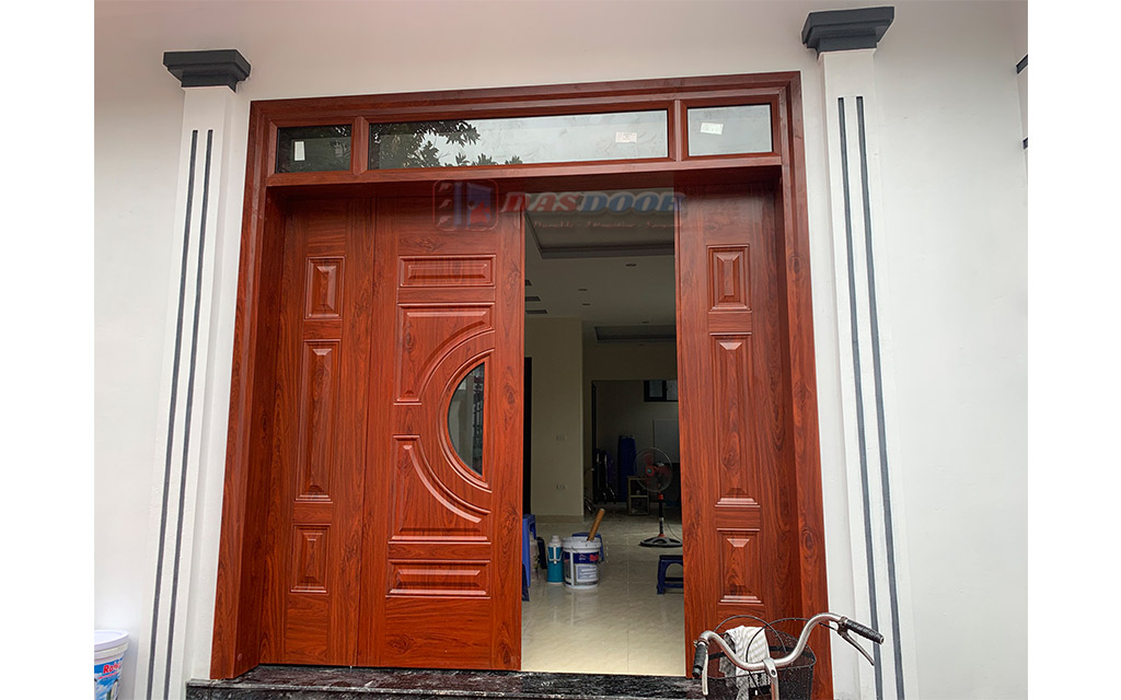 Mẫu Cửa Thép Vân Gỗ 4 Cánh Đẹp Nhất