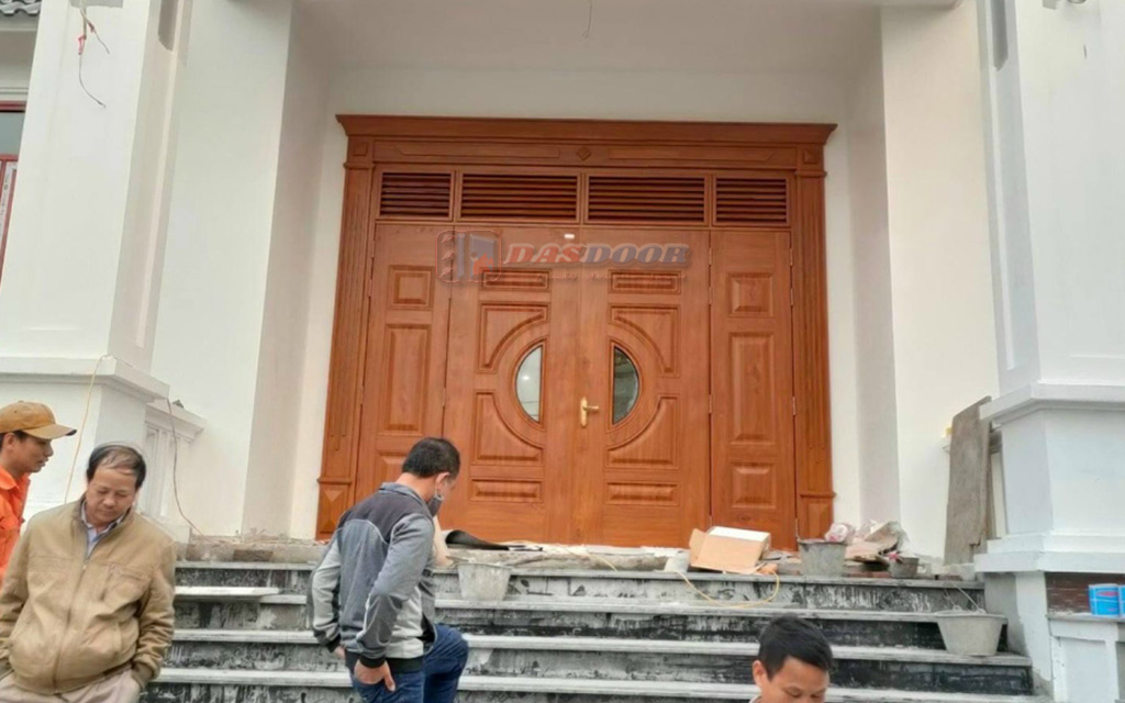 Cửa Thép Vân Gỗ 4 Cánh Lệch A42-NC-PĐ