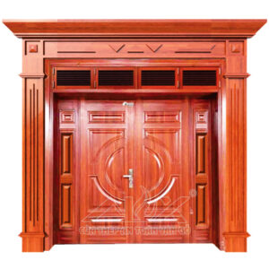 Cửa Thép Vân Gỗ 4 Cánh Lệch A42-NC-PĐ