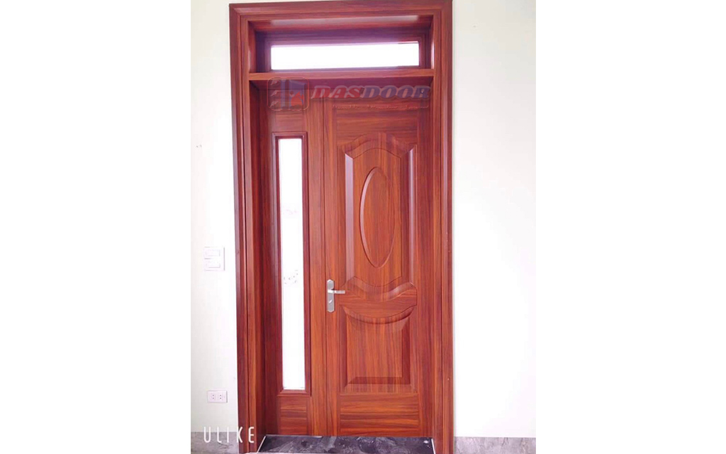 Hình Ảnh Lắp Đặt Cửa Thép Vân Gỗ 2 Cánh Lệch