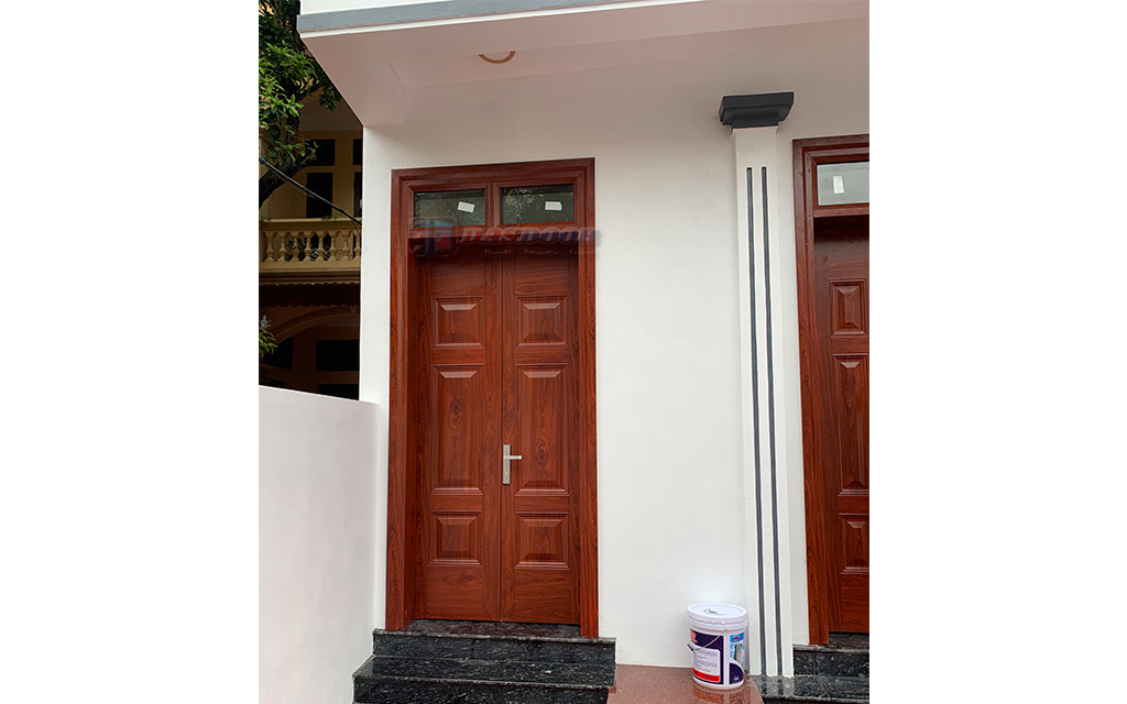 Cửa Thép Vân Gỗ 2 Cánh Cân