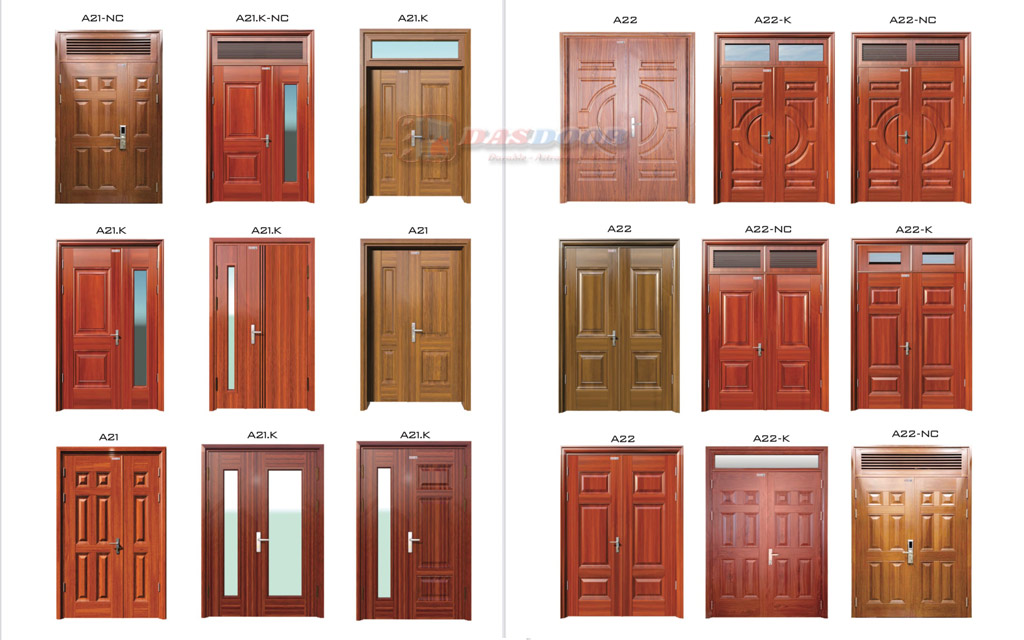 Mẫu Cửa Thép Vân Gỗ 2 Cánh Đẹp Nhất