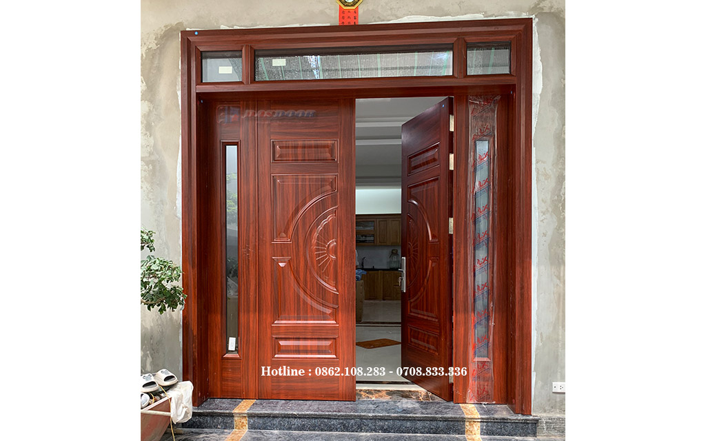 Cửa Thép Vân Gỗ Tại Yên Sơn - Quốc Oai - Hà Nội
