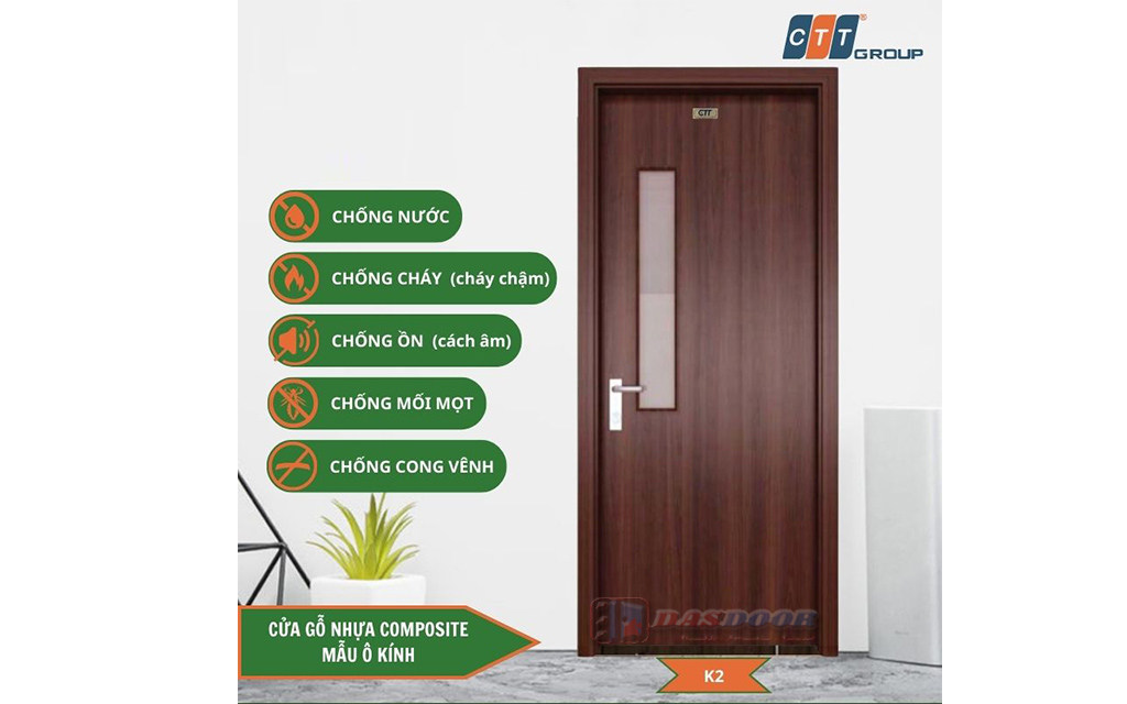 Cửa Gỗ Nhựa Composite Ô Kính Cửa Gỗ Nhựa Composite Ô Kính