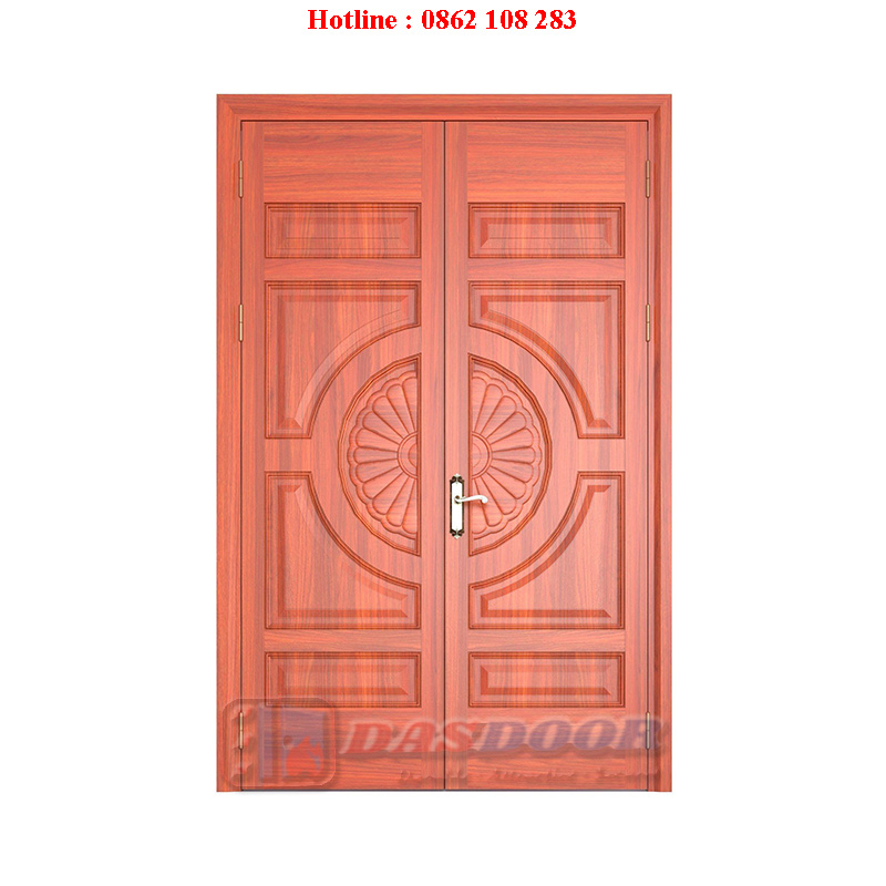 Cửa Thép Vân Gỗ 2 Cánh Cân A22-A02H