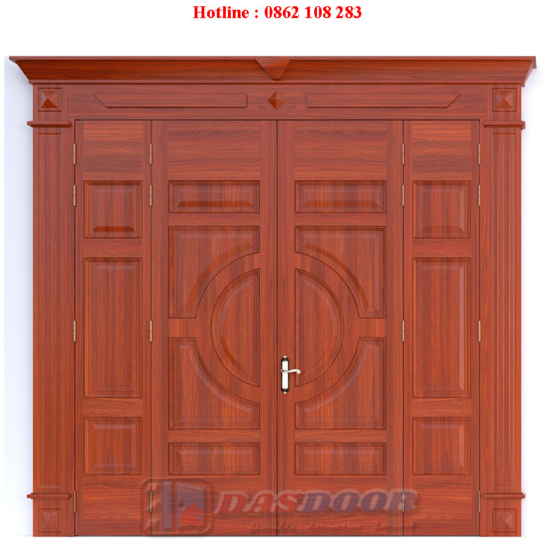 Cửa Thép Vân Gỗ 4 Cánh Lệch A42-A02AL-B03