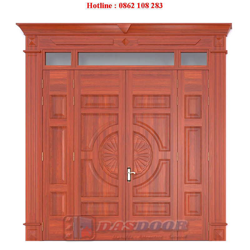 Cửa Thép Vân Gỗ 4 Cánh Lệch A42K-A02H-C01AL