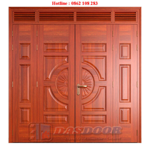 Cửa thép vân gỗ huỳnh hoa cúc thể hiện vẻ đẹp hoàn mỹ và tinh tế