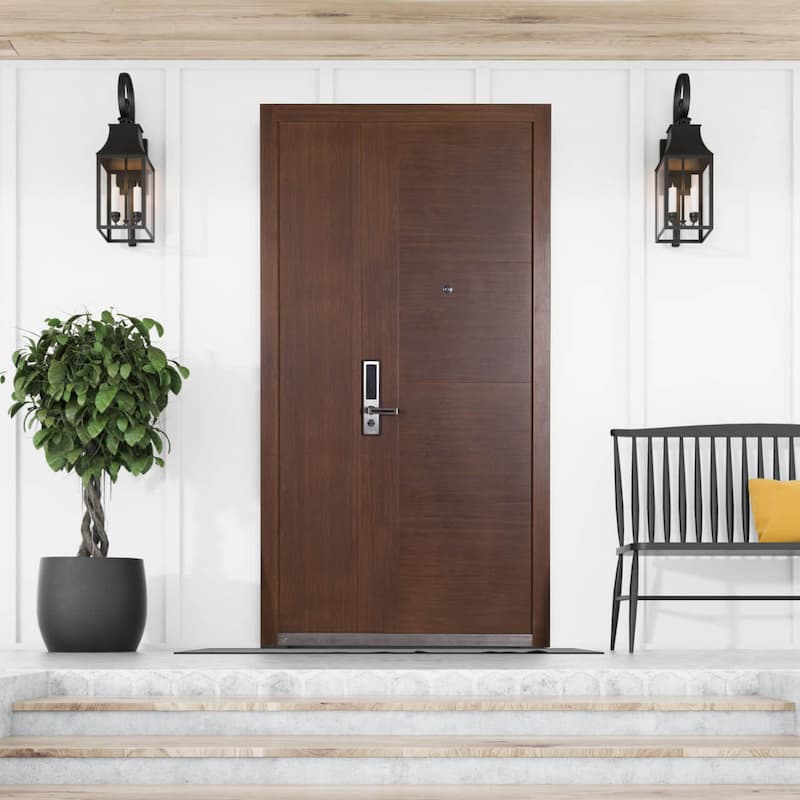 Cửa thép vân gỗ 2 cánh