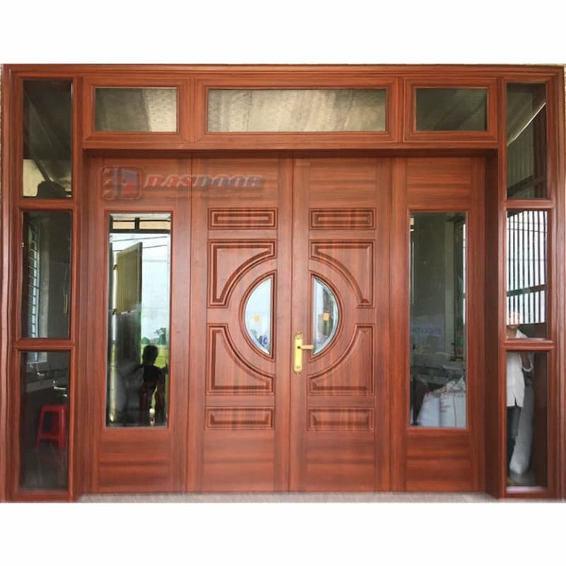 Cửa thép vân gỗ 4 cánh